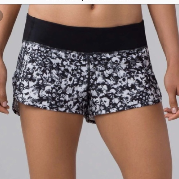 Lululemon Speed Shorts Black White 